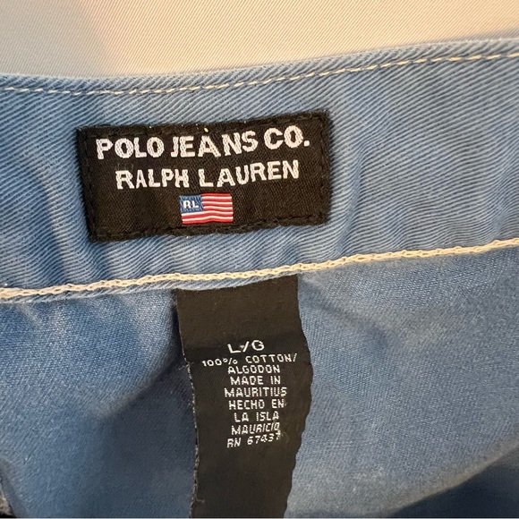 Polo Jeans Co Ralph Lauren Shorts Mens L Large Blue #67 Canvas Varsity  VTG 90s - Picture 7 of 7